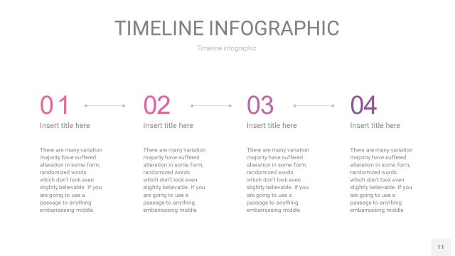 渐变粉色时间轴PPT信息图11