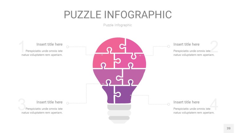 粉紫色拼图PPT图表20