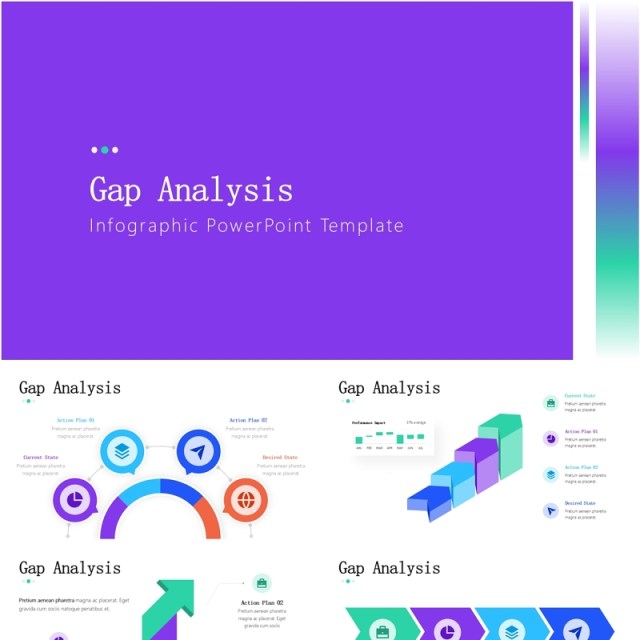 差距差异分析信息图PPT模板Gap Analysis Infographics