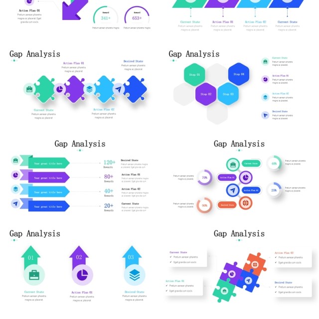 差距差异分析信息图PPT模板Gap Analysis Infographics