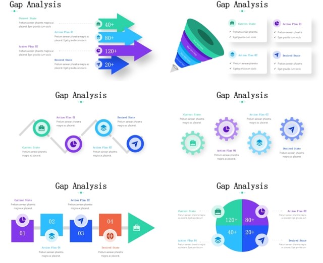 差距差异分析信息图PPT模板Gap Analysis Infographics