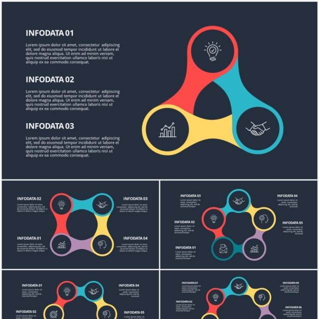 深色背景圆形信息图PPT素材元素Diagrams 深色背景圆形信息图PPT素材元素Diagrams