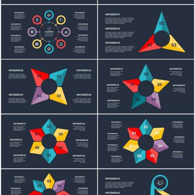 深色背景圆形信息图PPT素材元素Diagrams 深色背景圆形信息图PPT素材元素Diagrams