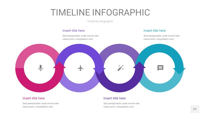粉紫蓝色时间轴PPT信息图22