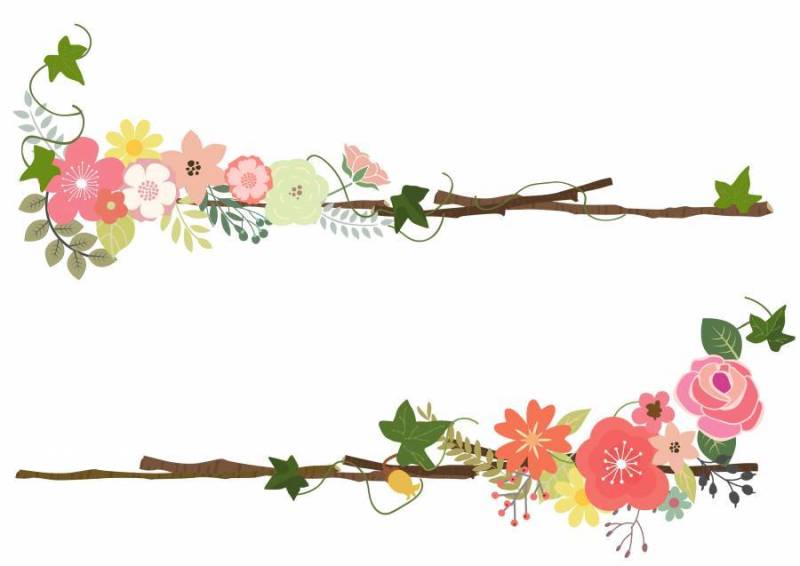 可爱的花标题线