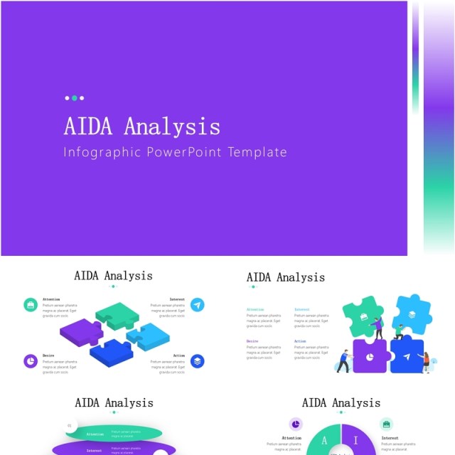 推销销售分析信息图PPT素材模板AIDA Analysis Infographics