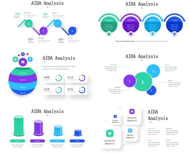 推销销售分析信息图PPT素材模板AIDA Analysis Infographics 推销销售分析信息图PPT素材模板AIDA Analysis Infographics