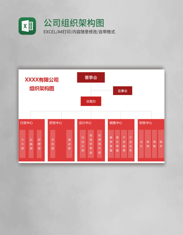 公司组织架构图excel表格模板