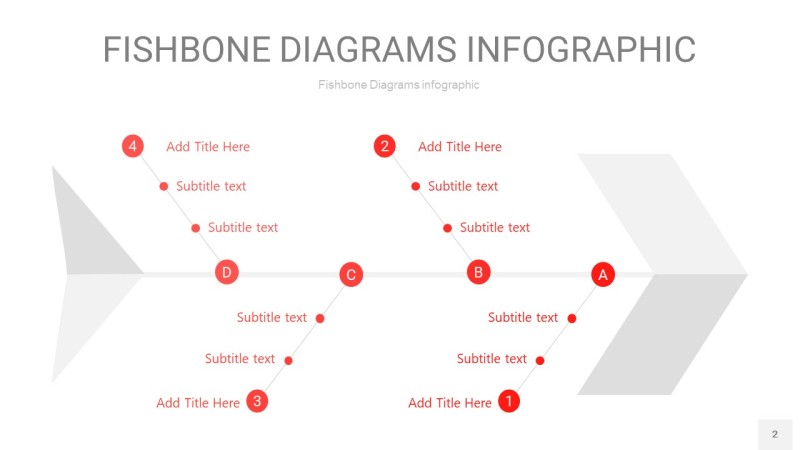 红色鱼骨PPT信息图表2