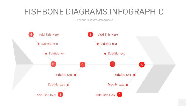 红色鱼骨PPT信息图表2