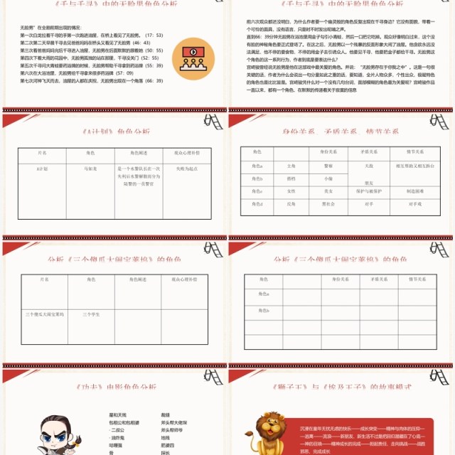 红色复古风喜剧电影鉴赏PPT模板 红色复古风喜剧电影鉴赏PPT模板
