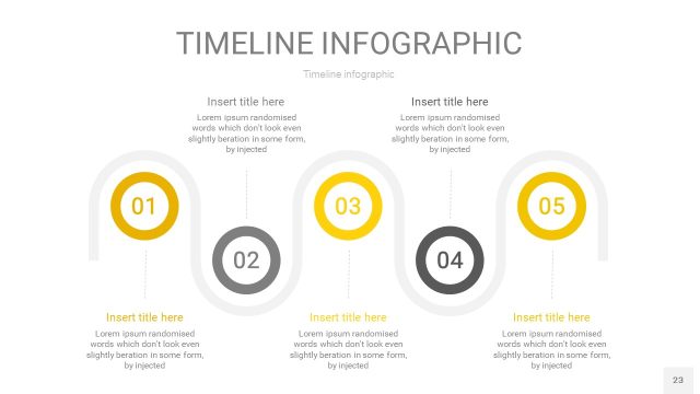灰黄色时间轴PPT信息图23