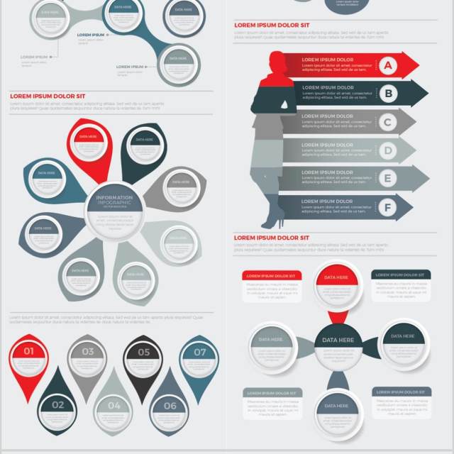 大型信息图形元素设计素材Mega Infographics Elements Design