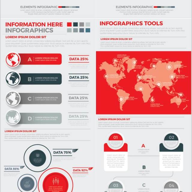 大型信息图形元素设计素材Mega Infographics Elements Design