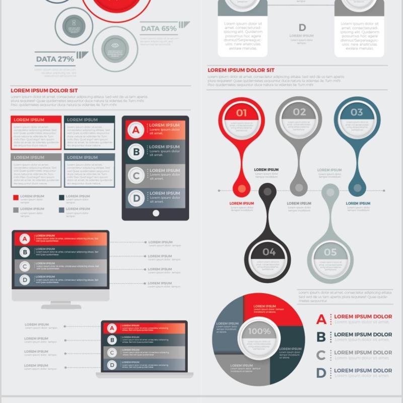 大型信息图形元素设计素材Mega Infographics Elements Design