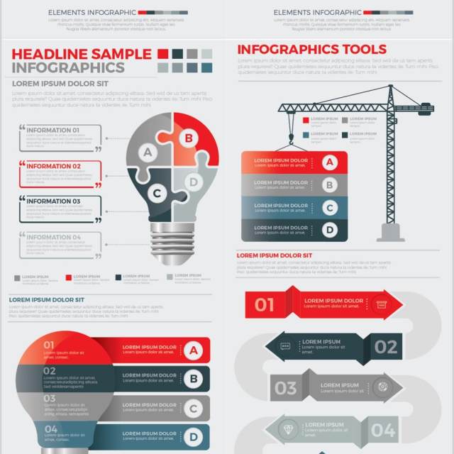 大型信息图形元素设计素材Mega Infographics Elements Design