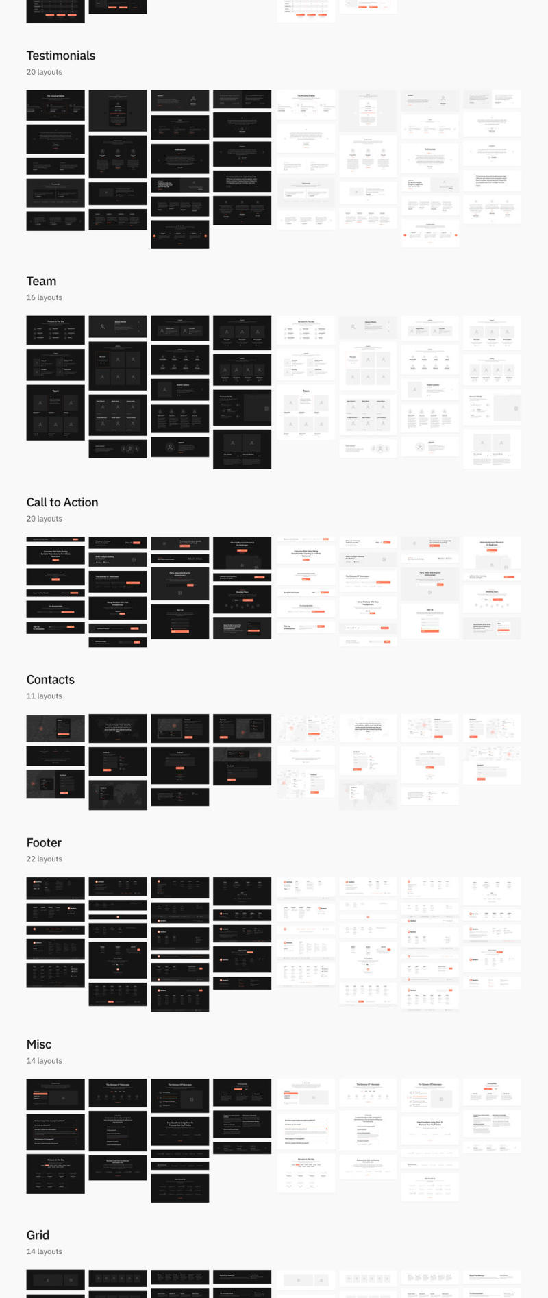 用于Web原型设计的最大布局库，Sections Wireframe Kit