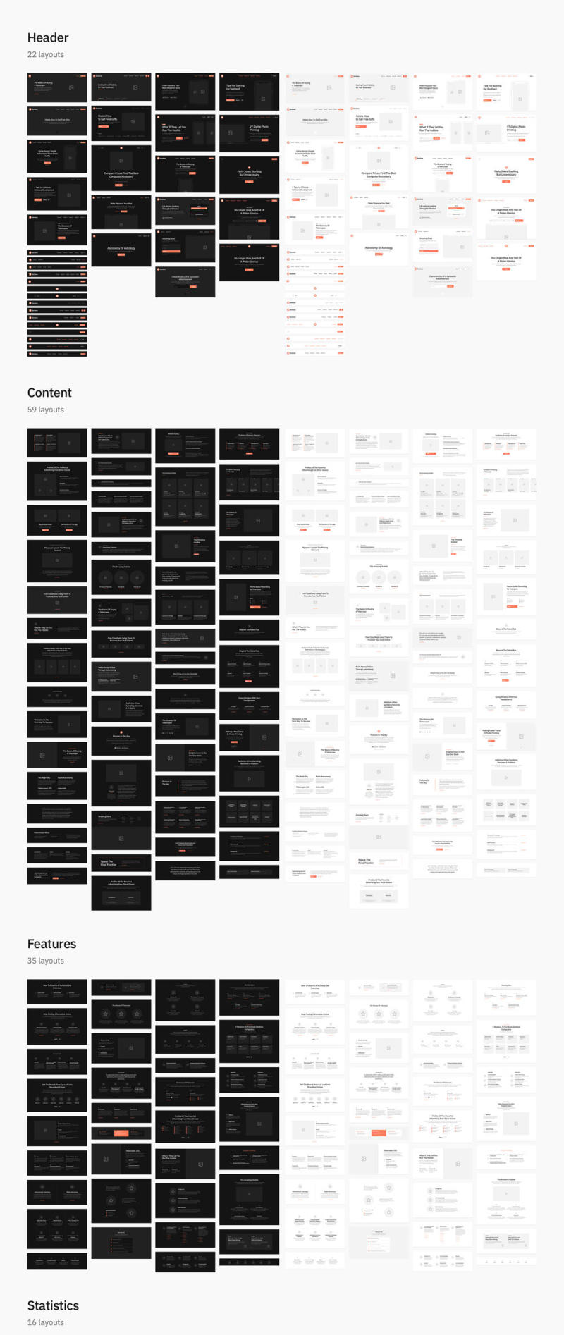 用于Web原型设计的最大布局库，Sections Wireframe Kit