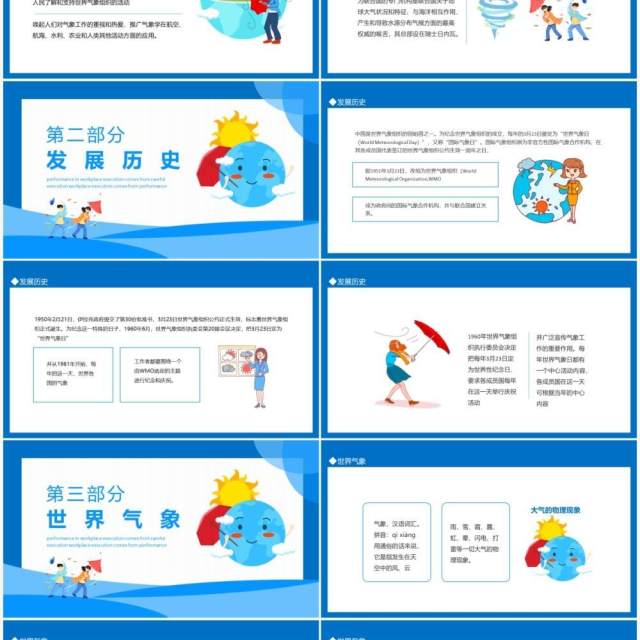 世界气象日环境变化介绍动态PPT模板