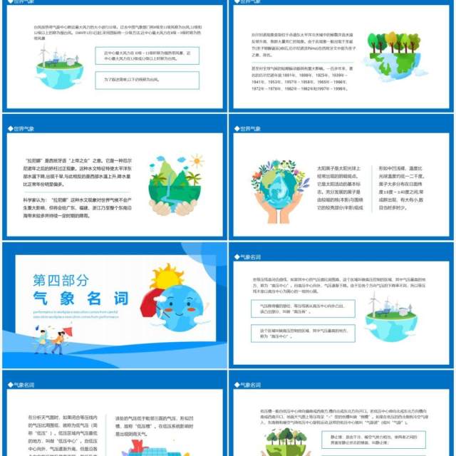 世界气象日环境变化介绍动态PPT模板