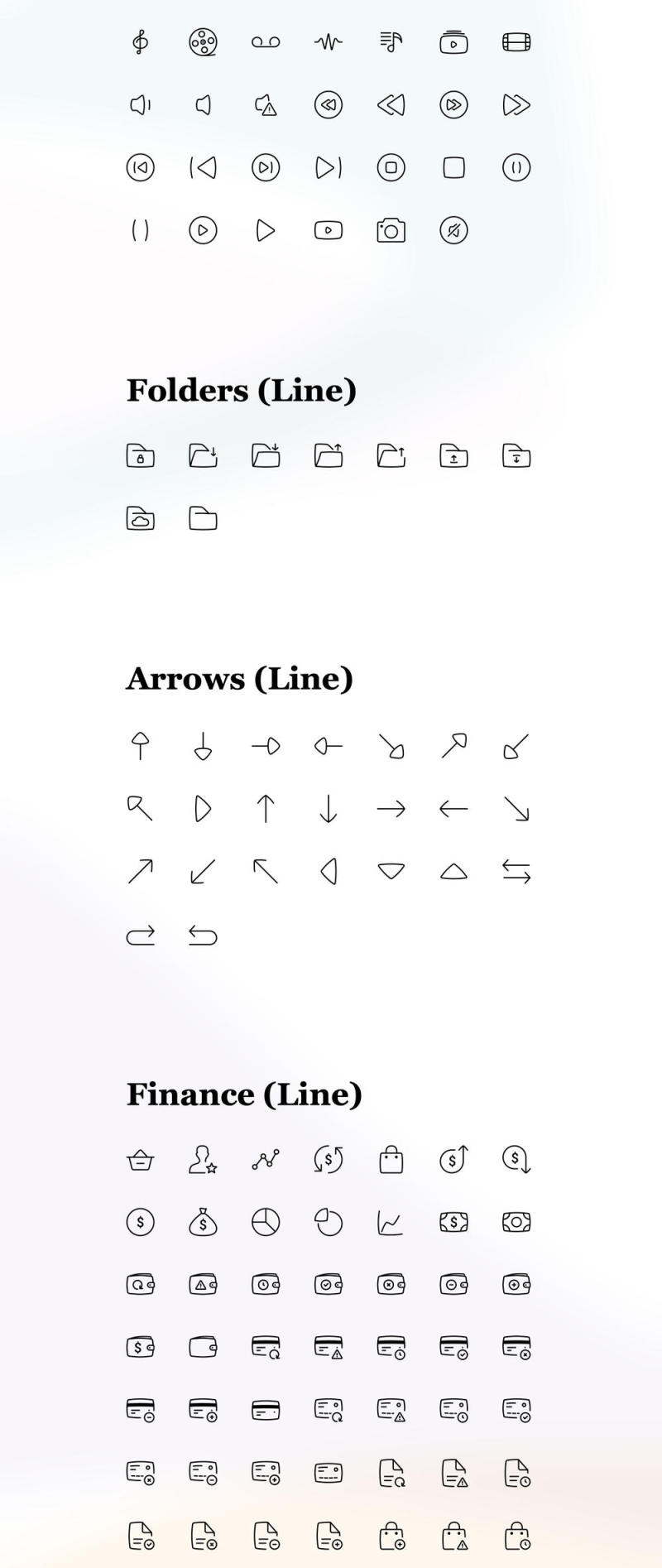 437个独特的优雅矢量图标在11类别。，Havora图标集