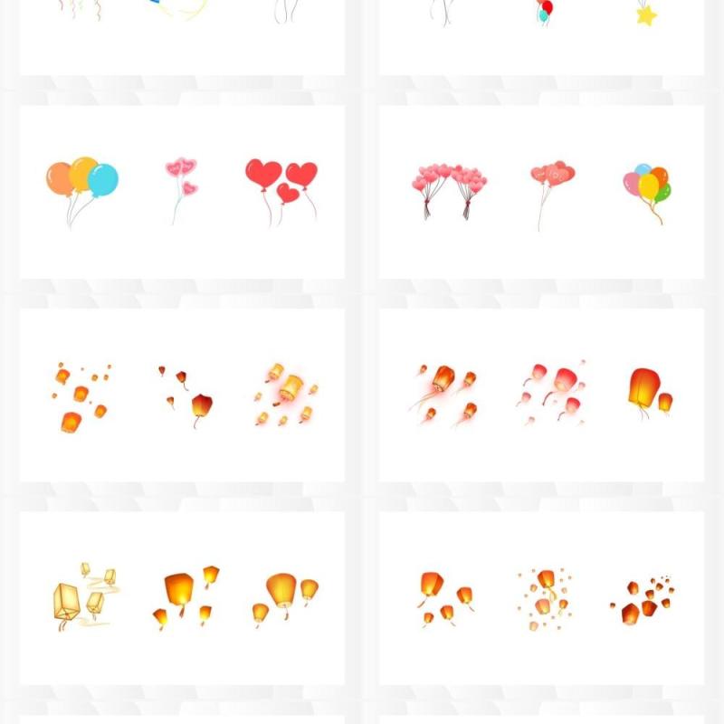 漂浮元素PPT素材合集6