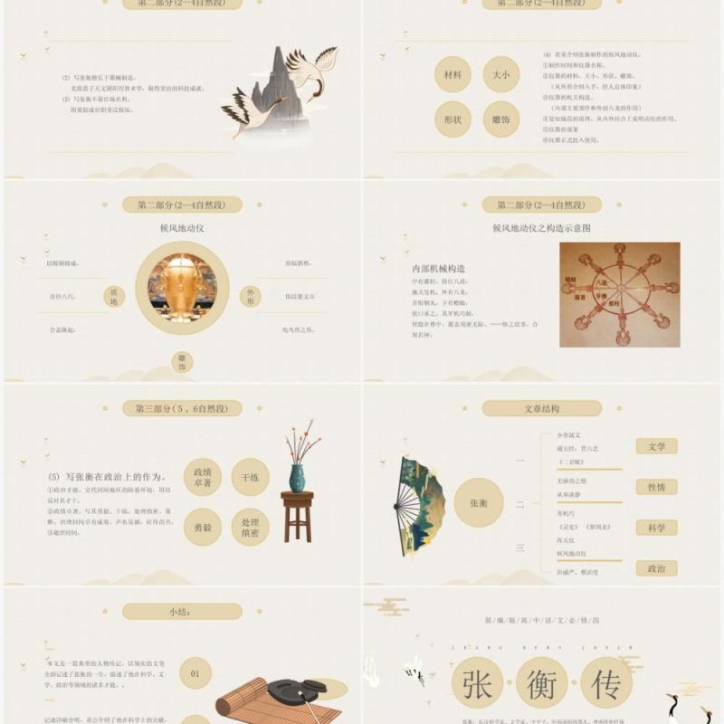 部编版高中语文必修四张衡传课件PPT模板