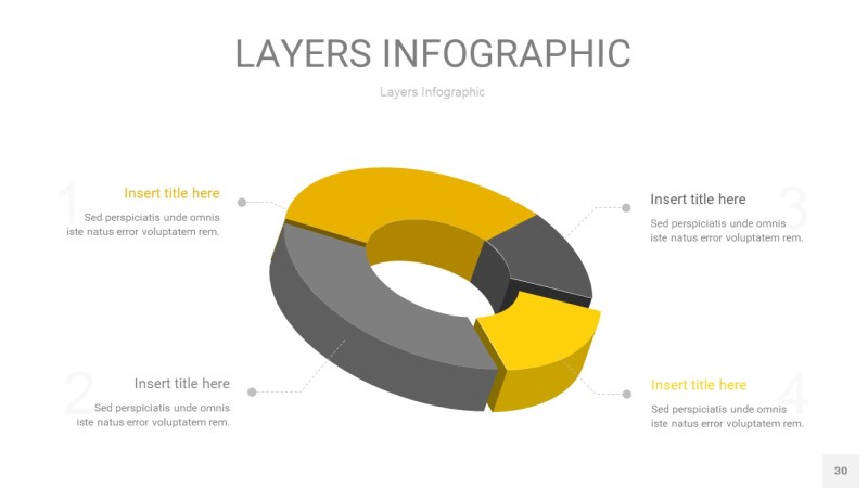 灰黄色3D分层PPT信息图30
