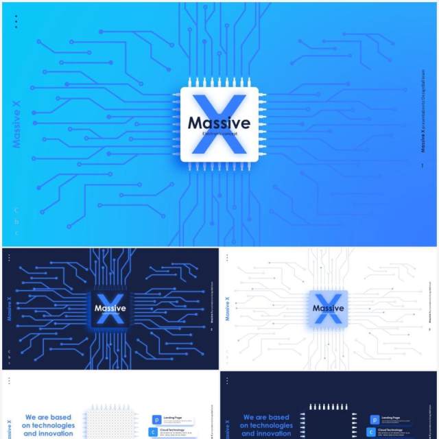 电子芯片软件技术产品信息图表图形展示PPT素材Electronic slides