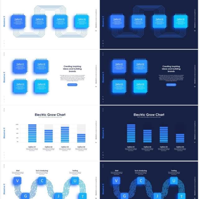 电子芯片软件技术产品信息图表图形展示PPT素材Electronic slides