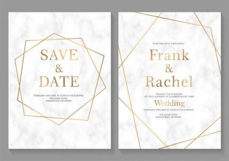 Set of wedding invitation cards