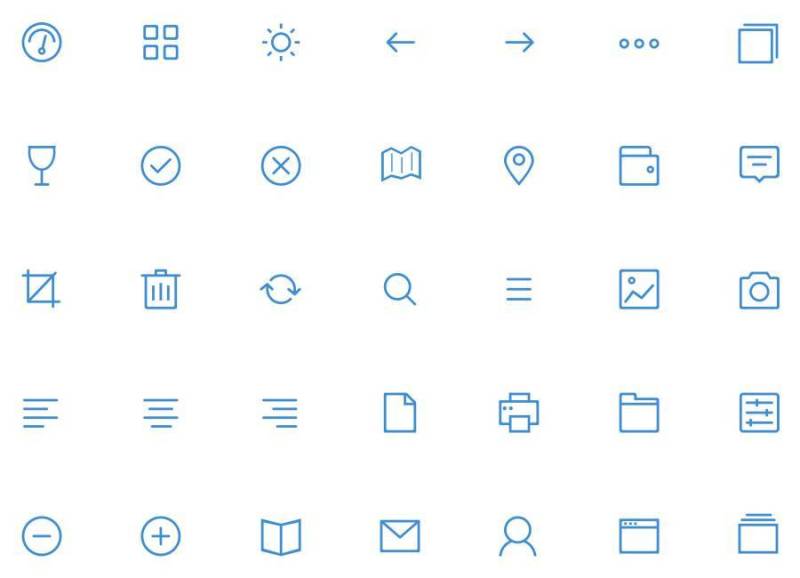 35 枚极简线性图标