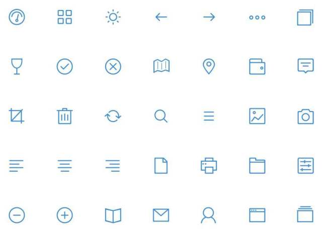 35 枚极简线性图标
