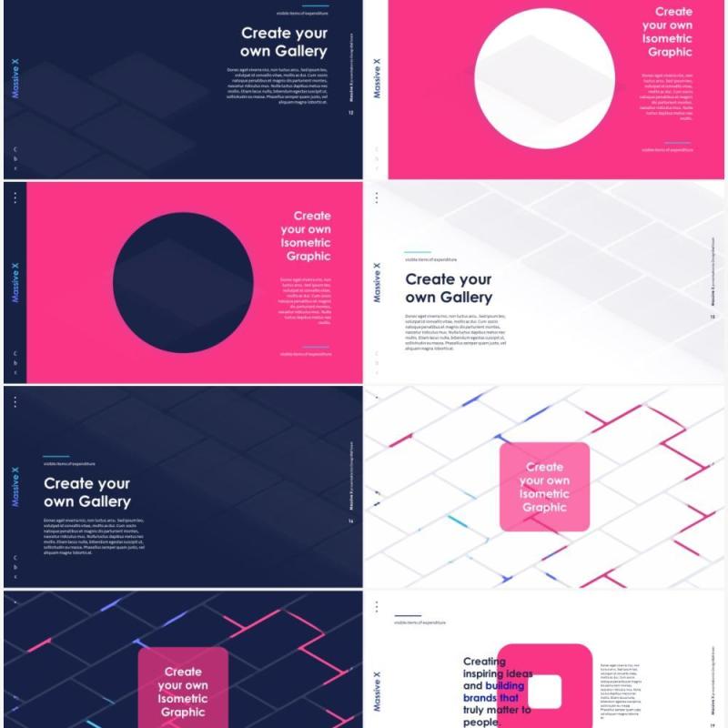 元素和等轴图像PPT素材模板幻灯片Element and Isometric image slides