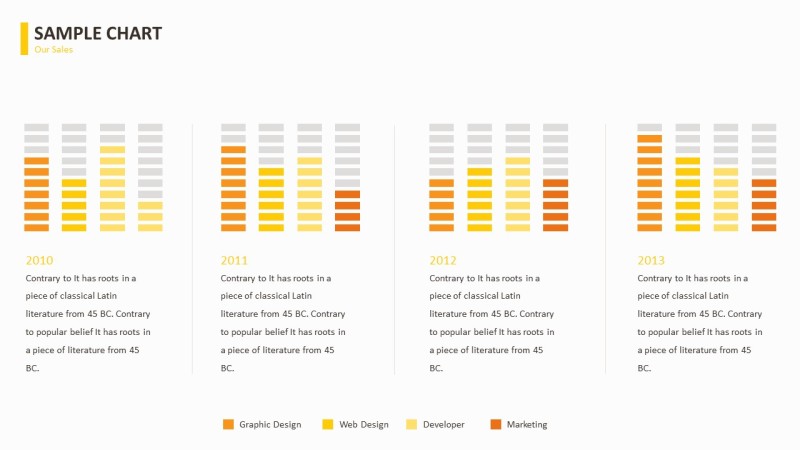 黄色数据关系PPT图表-17