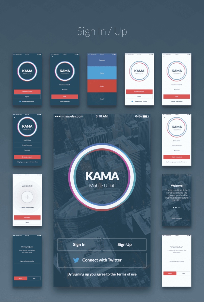 巨大的高品质iOS UI包，Kama iOS UI套件