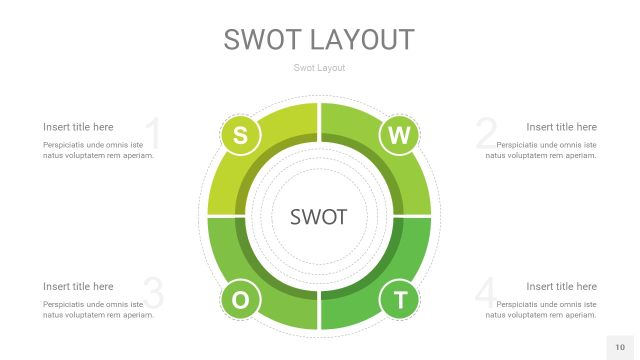 嫩绿色SWOT图表PPT10