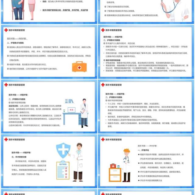 蓝色卡通风围手术期护理质量管理PPT模板