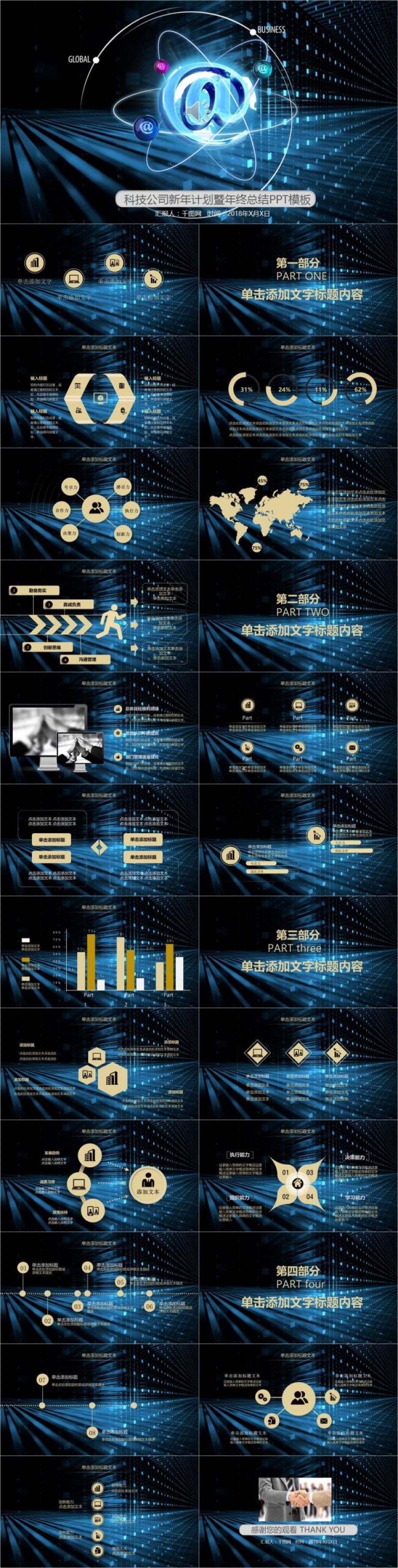 科技互联网酷炫商业计划ppt模板