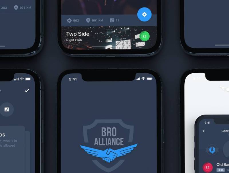 用于Sketch的下一代社交网络UI工具包，Bro Alliance iOS UI工具包