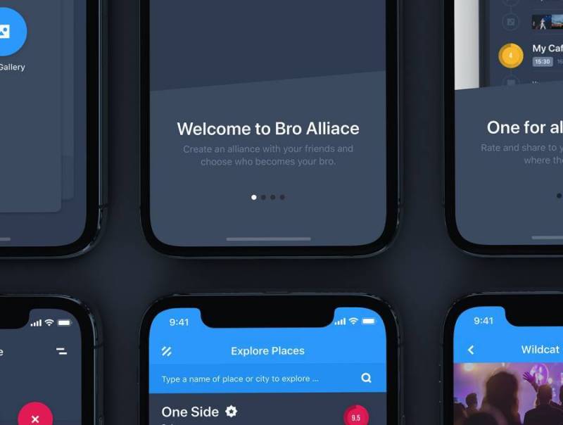 用于Sketch的下一代社交网络UI工具包，Bro Alliance iOS UI工具包