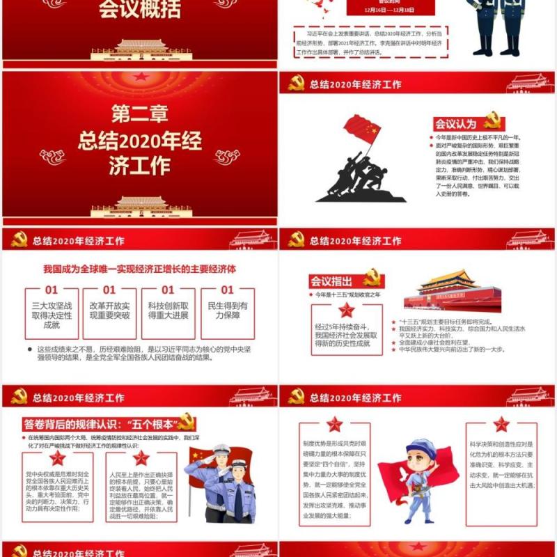 2021中央经济工作会议工作安排部署党政PPT模板