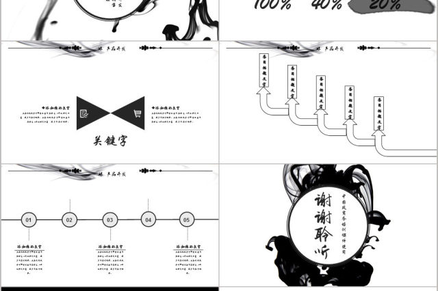 原创动态水墨古风商务总结ppt模板 原创动态水墨古风商务总结ppt模板