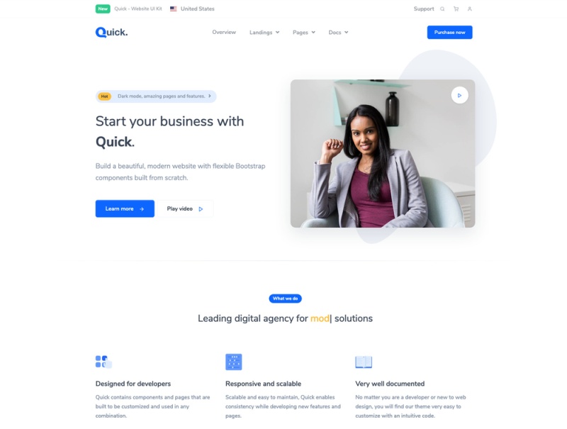 快速帮助您构建脱颖而出漂亮的用户界面和自动适应你的品牌的身份，快速 - 网站UI工具包