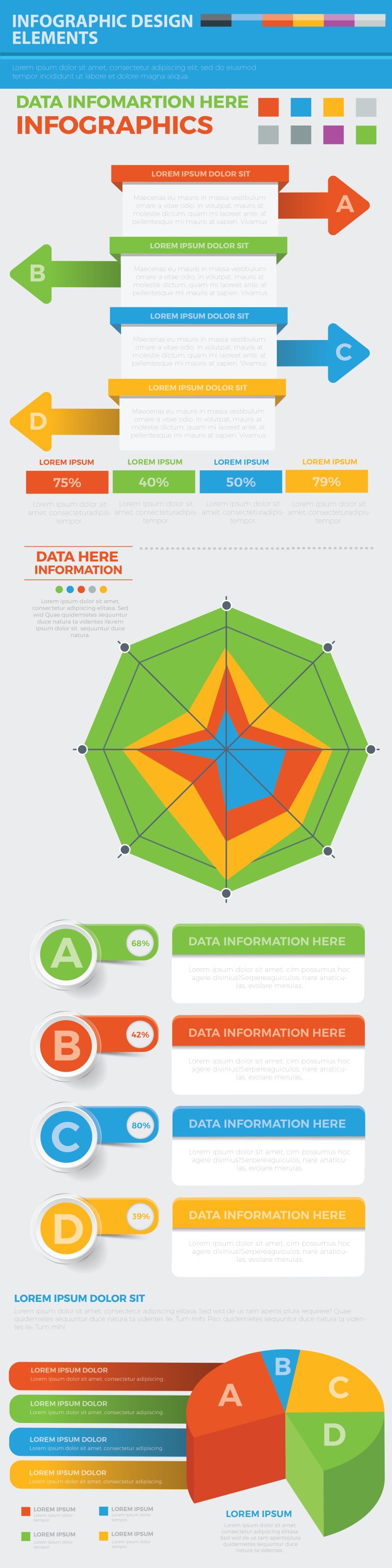 统计图形图表信息工具素材Infographic Tools