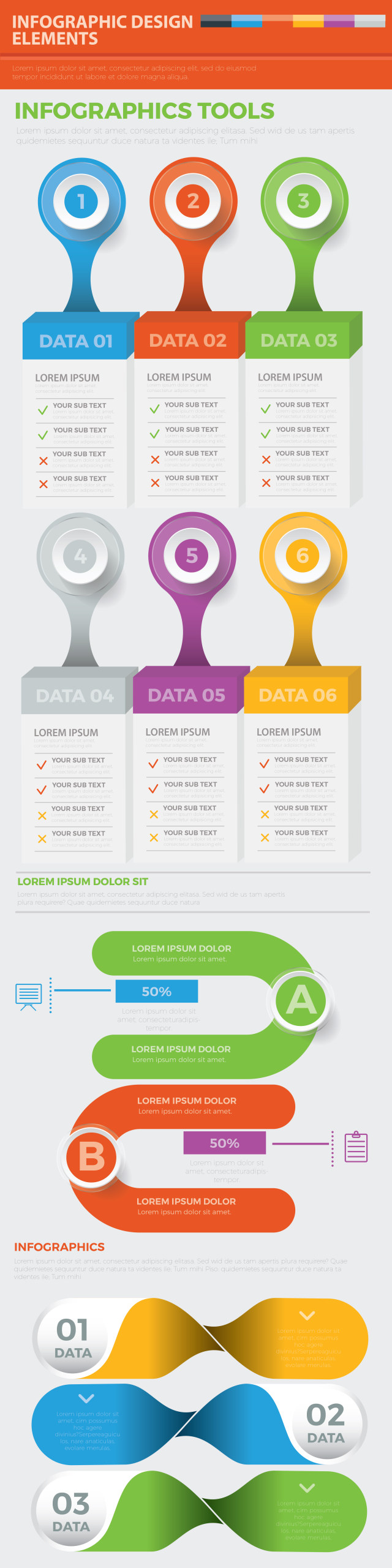 统计图形图表信息工具素材Infographic Tools