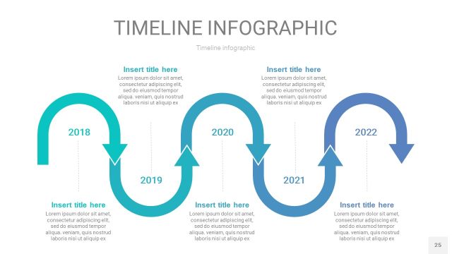 蓝绿色时间轴PPT信息图25