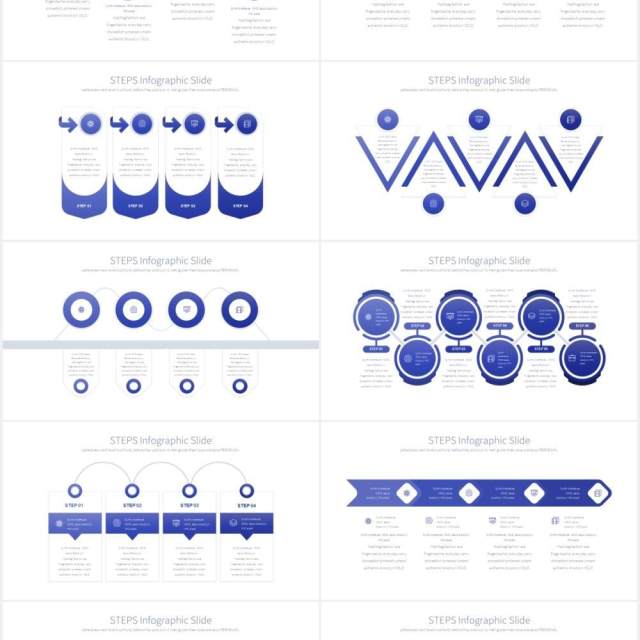 11套色系流程图步骤并列PPT信息图表素材STEPS - PowerPoint Infographics 11套色系流程图步骤并列PPT信息图表素材STEPS - PowerPoint Infographics