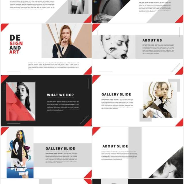 时尚作品展示PPT模板LOUV Powerpoint Template