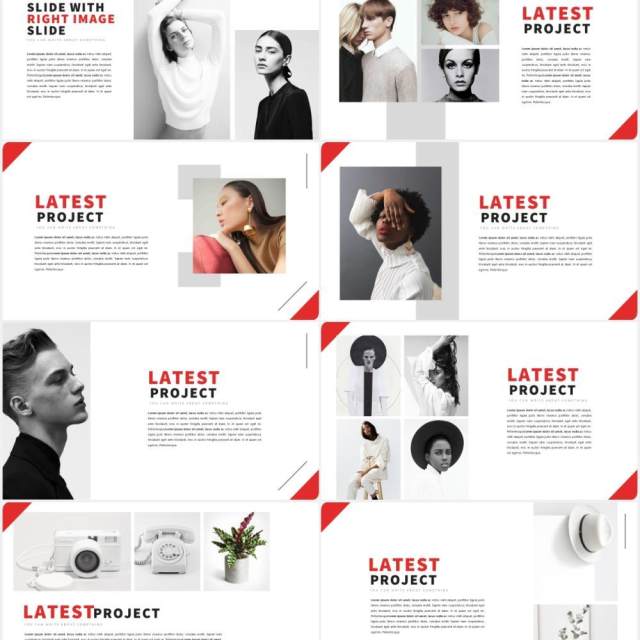 时尚作品展示PPT模板LOUV Powerpoint Template